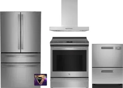 4 Piece Package Includes Refrigerator, Range, Hood And Dishwasher